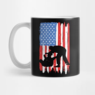 American Flag Brazilian Jiu Jitsu Graphic Mug